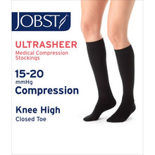 Load image into Gallery viewer, JOBST® UltraSheer Compression Stockings, 15-20 mmHg,BLACK, Knee high 醫療級壓力襪(美國治療師推薦) (入門級黑色膝下款)