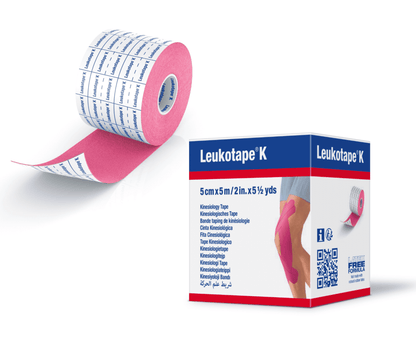 Leukotape® K 彈性運動肌能貼布, 紓緩疼痛, 5cm X 5m, 粉色 (7297825)