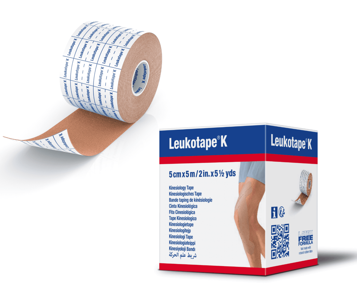 Leukotape® K 彈性運動肌能貼布, 紓緩疼痛, 5cm X 5m, 膚色 (7297811)